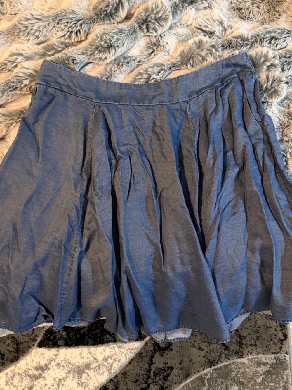 Blue Flowy Skirt